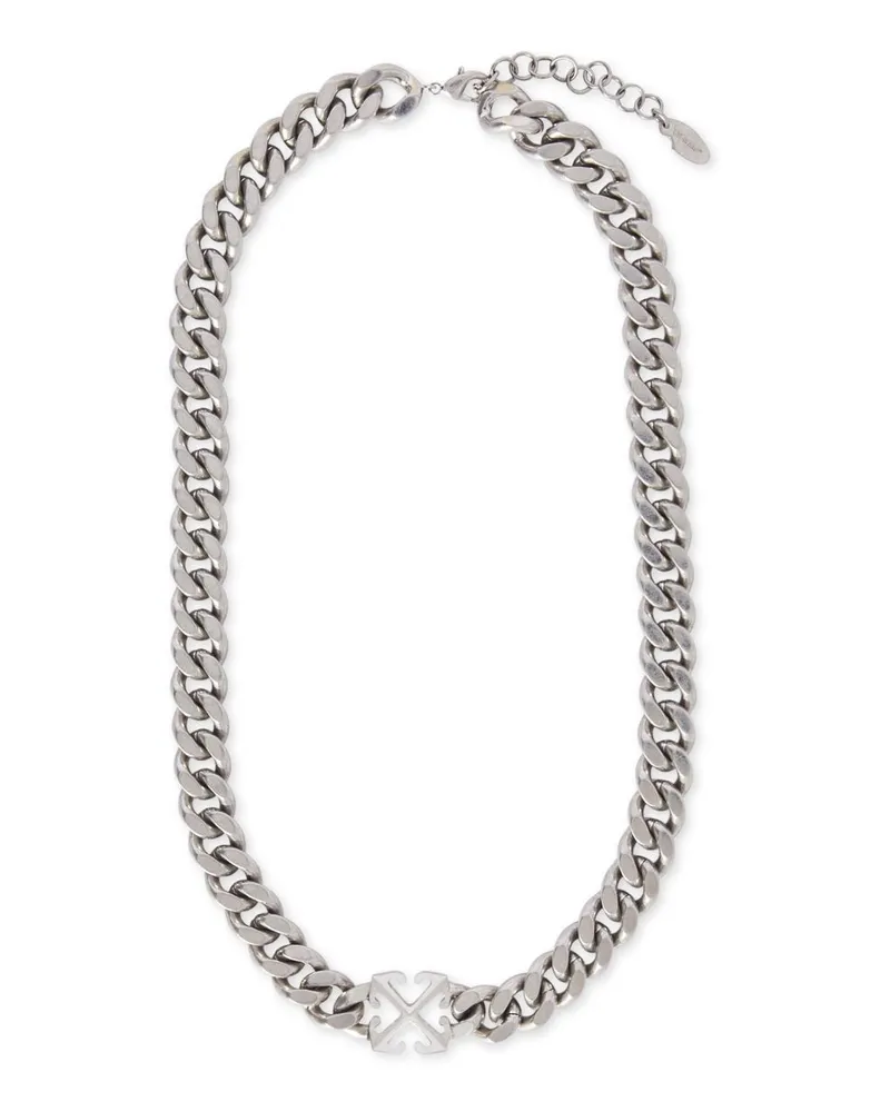OFF-WHITE HALSBAND MIT PFEIL Silber