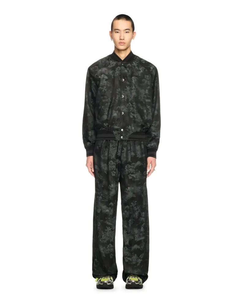 OFF-WHITE Schwarze Fresco Souvenir Collegejacke Schwarz