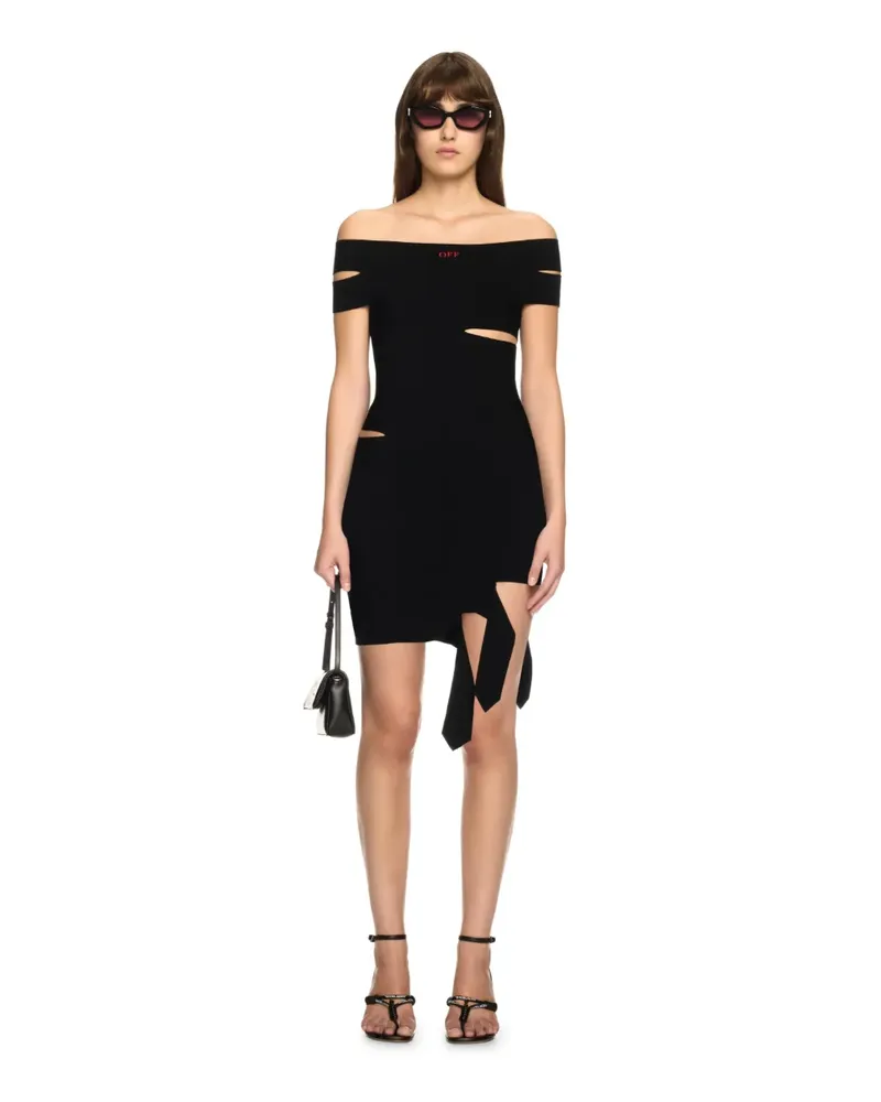 OFF-WHITE SCHWARZES AURORA BANDEAU MINI-KLEID Schwarz