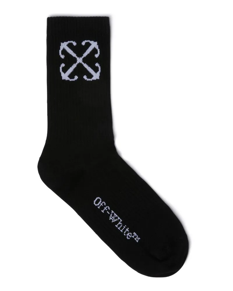 OFF-WHITE SCHWARZE MITELHOHE SOCKEN MIT PFEIL Schwarz