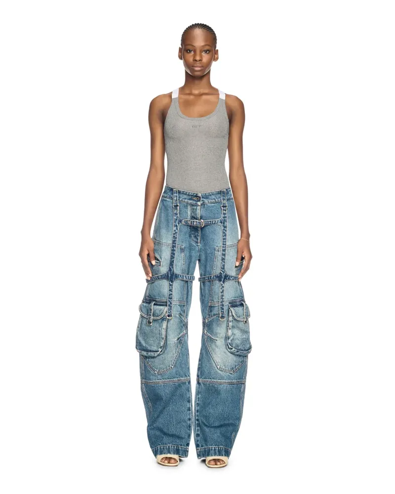 OFF-WHITE SILBERNES LUREX TANK-TOP Silber