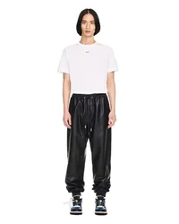 OFF-WHITE Leder-Sporthose mit Pfeil-Motiv Schwarz