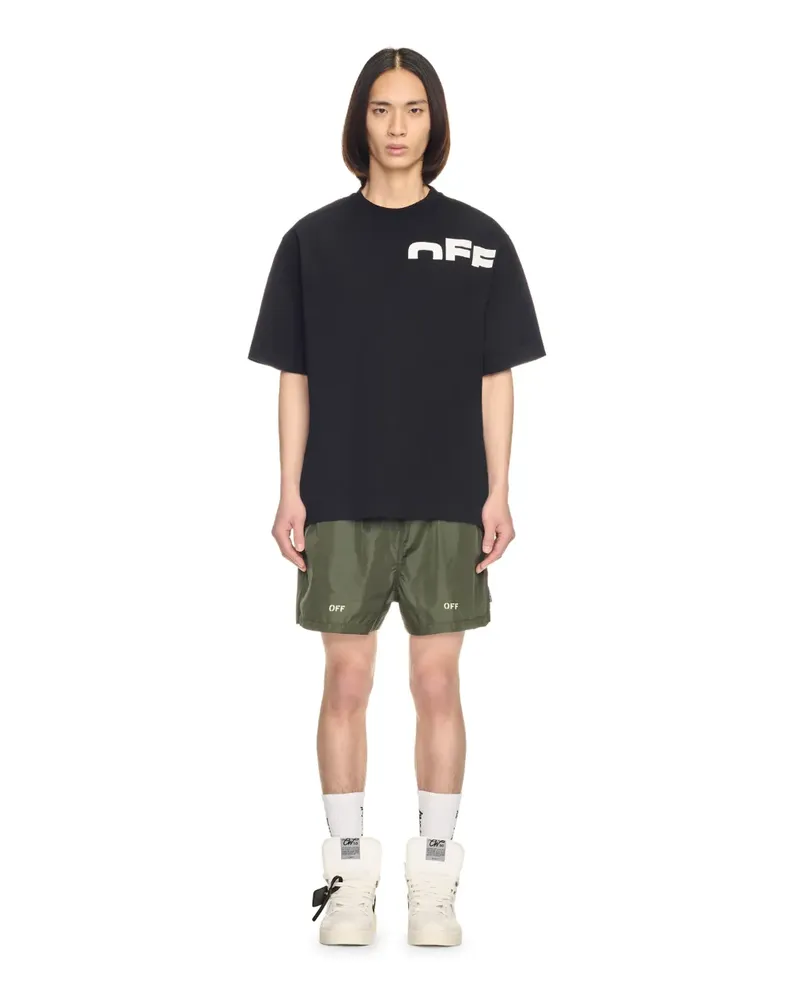 OFF-WHITE SCHWARZES, ASYMMETRISCHES T-SHIRT Schwarz