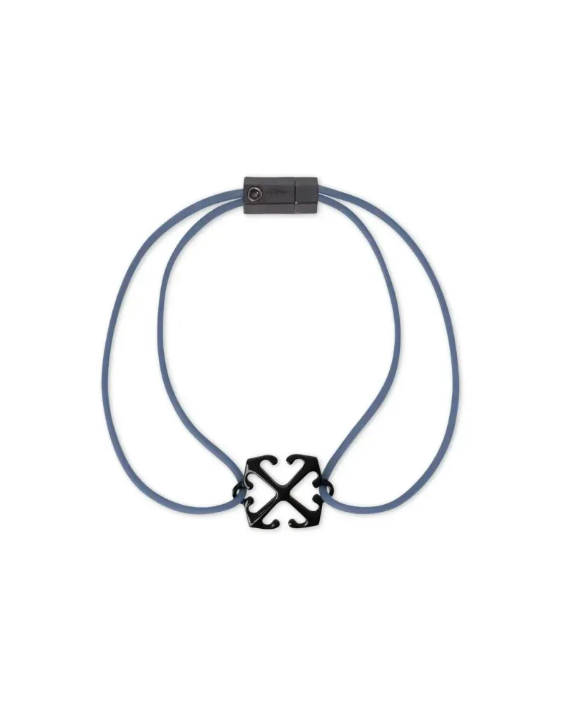 OFF-WHITE EMAILLIERTES GUMMI-ARMBAND Blau