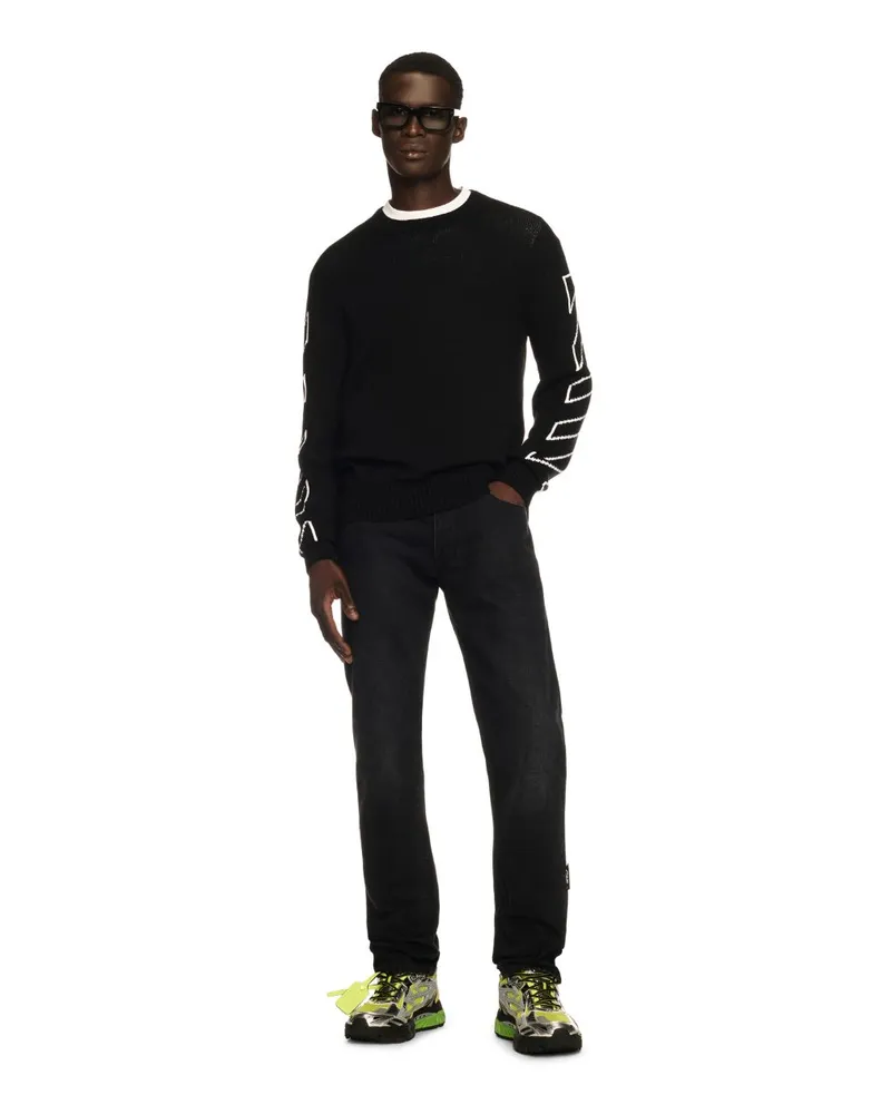 OFF-WHITE SCHWARZE SKINNY JEANS MIT PFEIL Schwarz