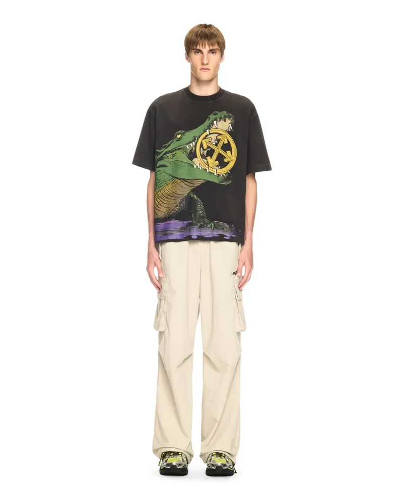 OFF-WHITE SCHWARZES KROKODIL T-SHIRT Schwarz
