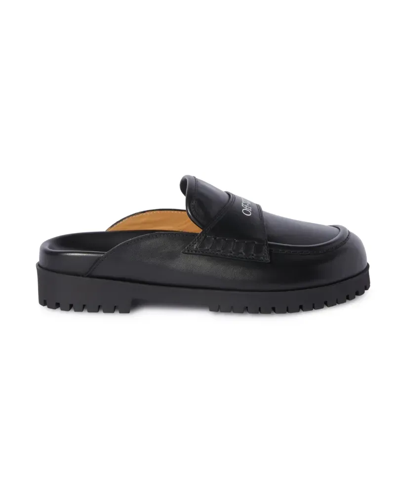 OFF-WHITE SCHWARZE LEDER SLIP-ON LOAFER Schwarz