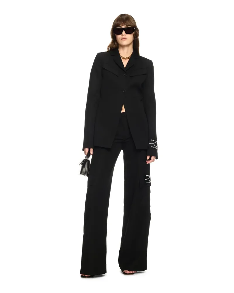 OFF-WHITE SCHWARZE WOLL-CARGO-HOSE Schwarz