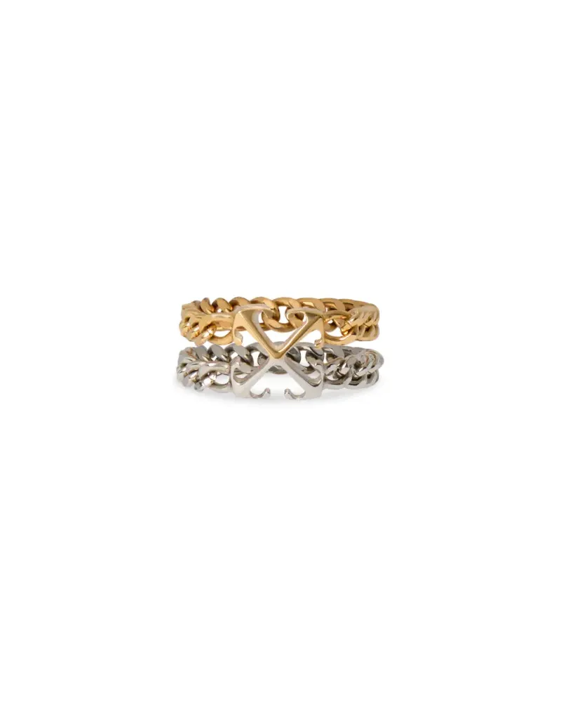 OFF-WHITE ZWEIFARBIGER PFEIL-KETTENRING Silber