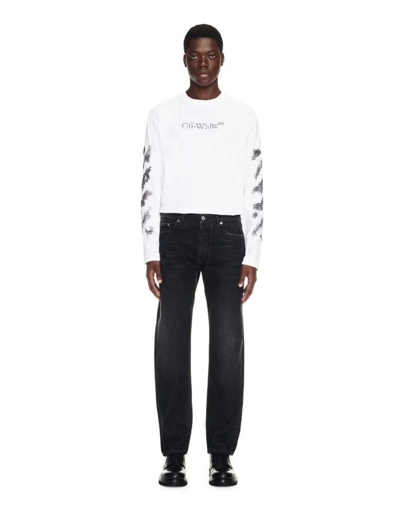 OFF-WHITE VINTAGE SCHWARZE KONISCHE JEANS MIT PFEIL Schwarz