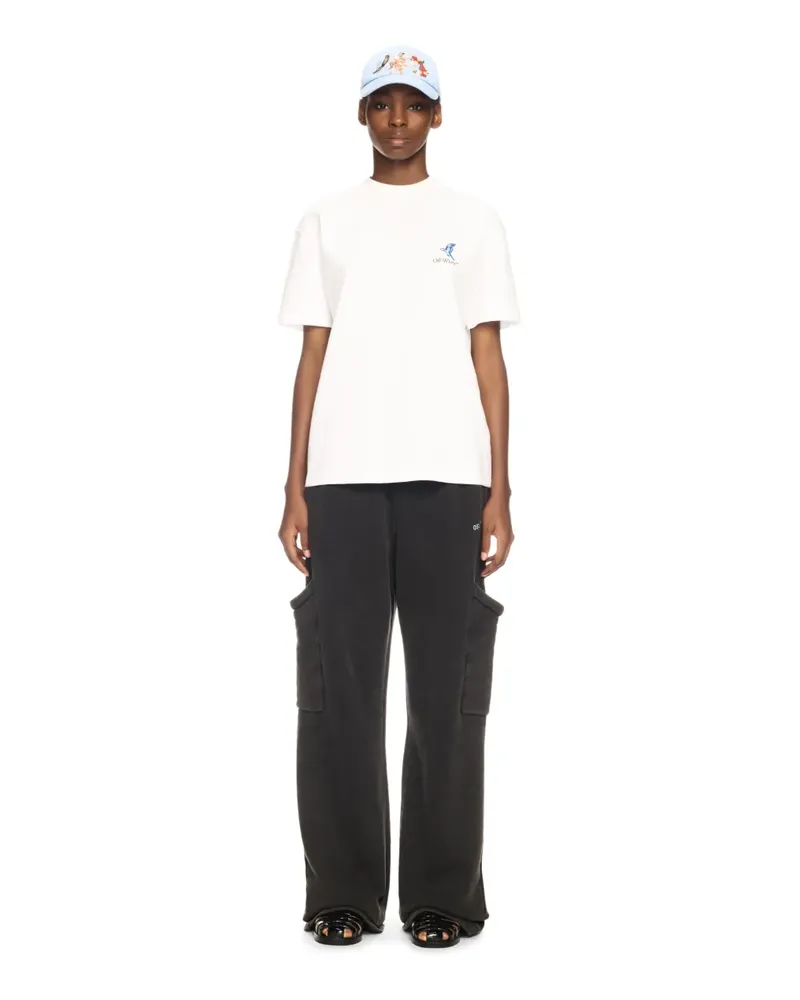 OFF-WHITE Weißes T-Shirt mit Fresken-Pfeil-Motiv Weiß