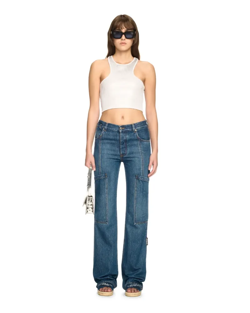 OFF-WHITE DENIM CARGOHOSE Blau