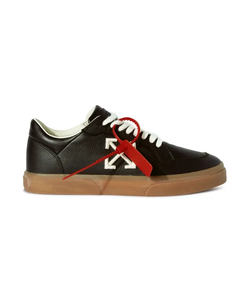 OFF-WHITE SCHWARZ/ELFENBEIN VULKANISIERTES LEDERSNEAKER Schwarz