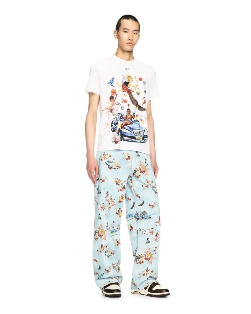 OFF-WHITE HELLBLAUE/MULTIFARBENE FRESKO JEANS Blau