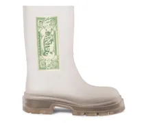 TRANSPARENTE/ WEIßE DOLLAR GUMMISTIEFEL