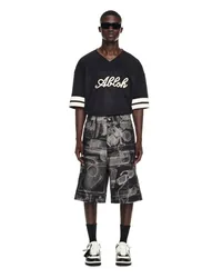 OFF-WHITE JEANSHORTS MIT X-RAY-MUSTER Schwarz