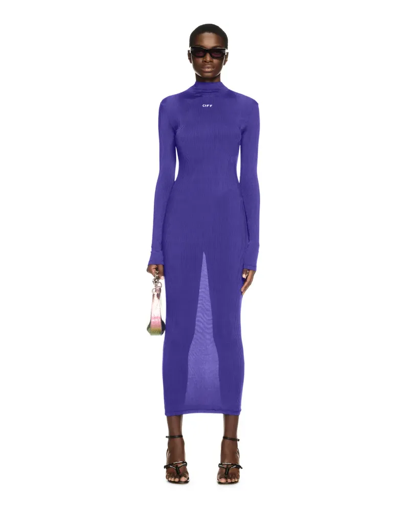 OFF-WHITE VIOLETTES GERIPPTES MAXI-KLEID Violett