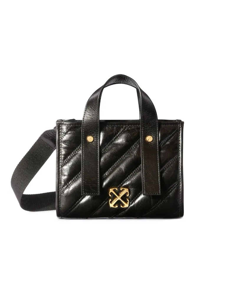 OFF-WHITE TRAGETASCHE MIT GESTEPPTEM MUSTER Schwarz