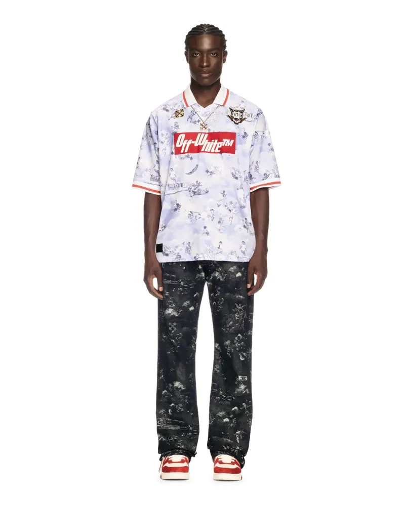 OFF-WHITE LILA FRESKO-FOOTBALL-SHIRT Violett