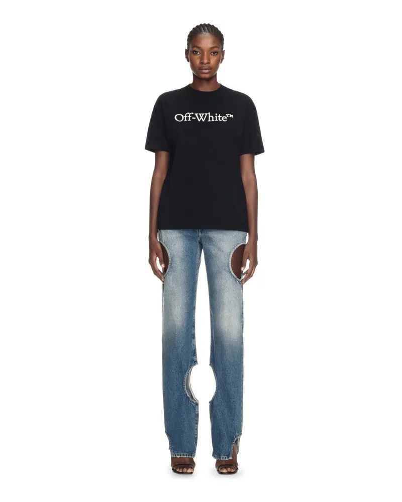OFF-WHITE Bookish Casual T-Shirt mit großem Logo Schwarz