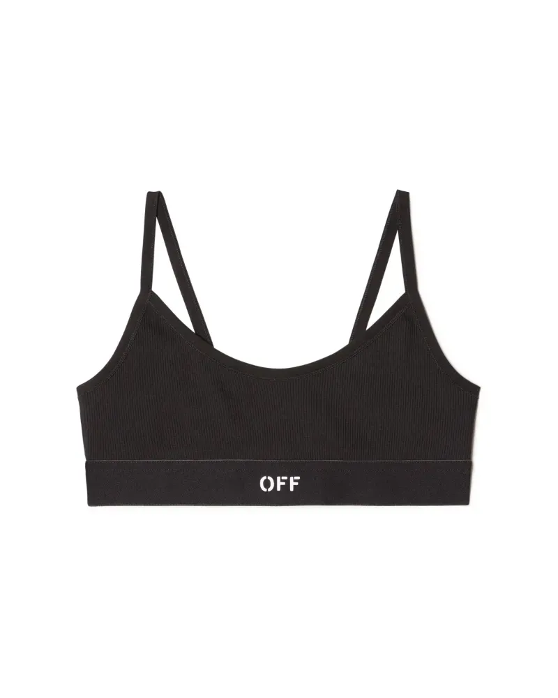 OFF-WHITE SCHWARZ/WEISS OFF RIPPSTRICK BRALETTE Schwarz