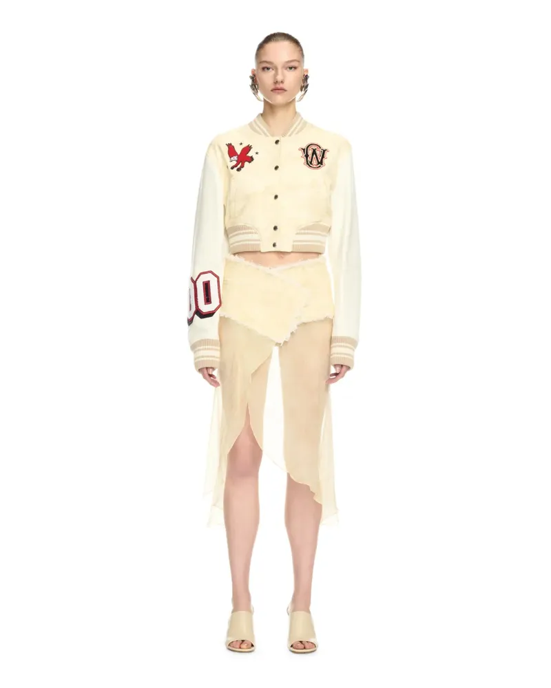 OFF-WHITE SEIDENROCK IN CAMOUFLAGE-FARBEN Gelb