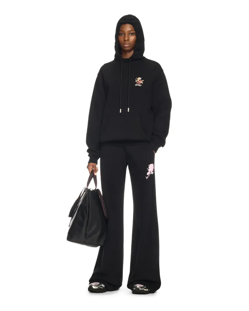 OFF-WHITE Schwarzer Fresco Hoodie Schwarz