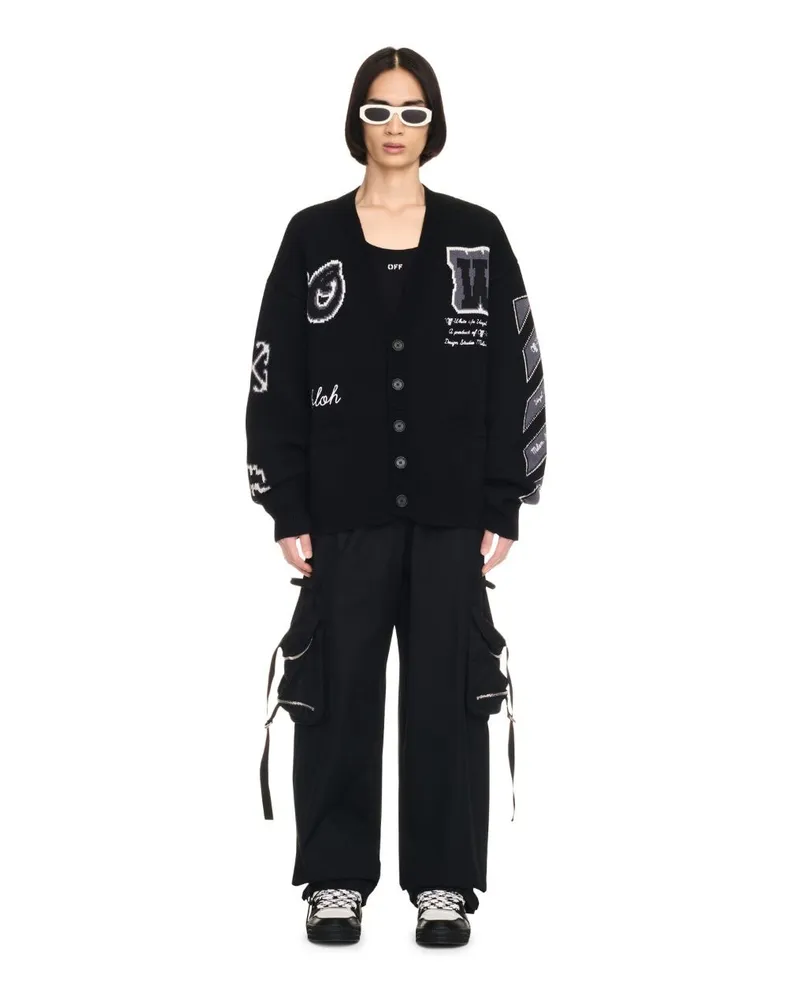 OFF-WHITE Varsity Strickjacke Schwarz