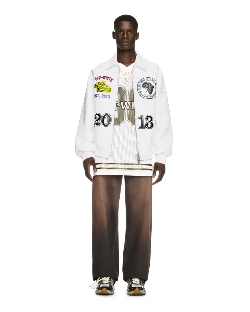 OFF-WHITE LEDER COLLAGEJACKE Weiß