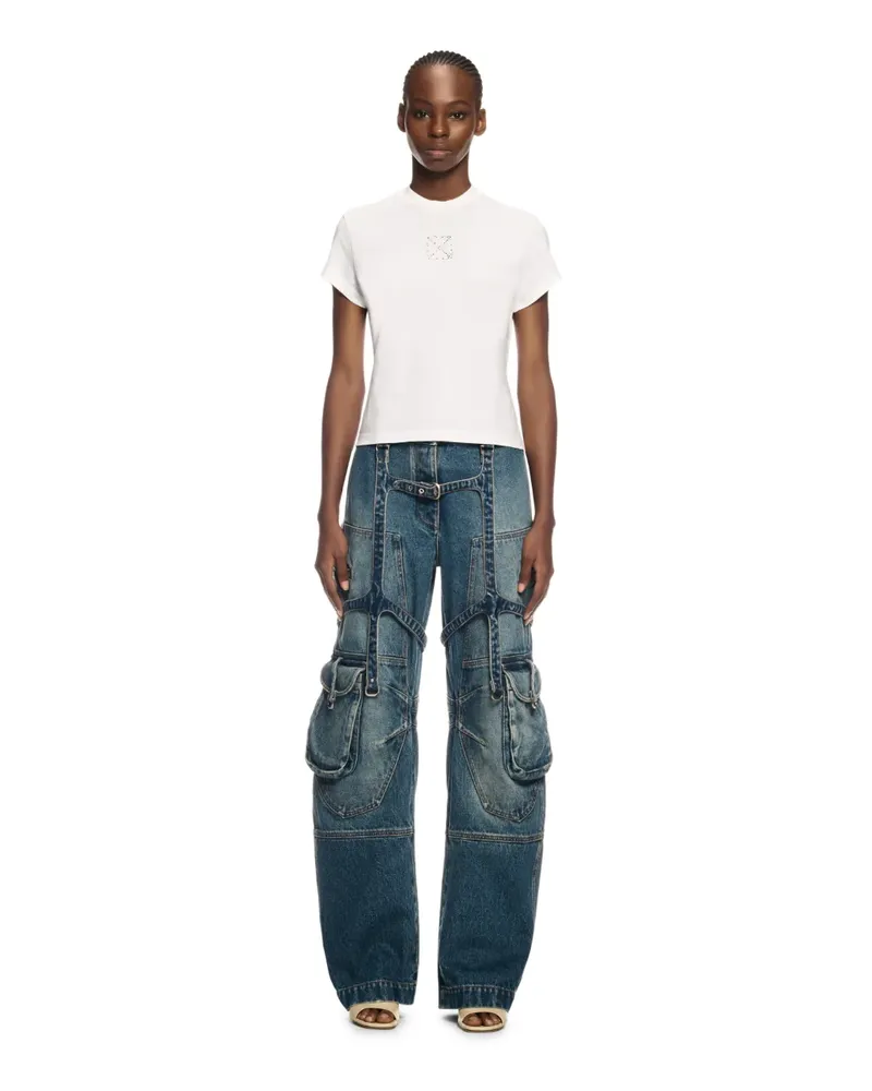 OFF-WHITE WEISSES PFEIL JEWEL T-SHIRT Weiß
