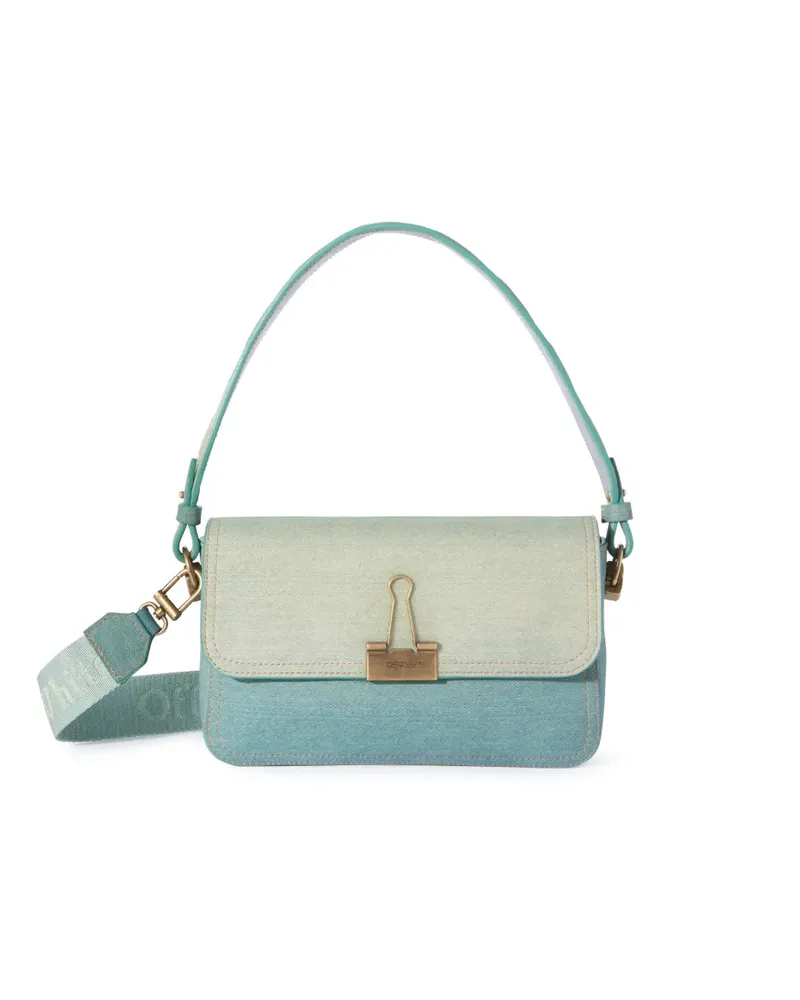 OFF-WHITE Weiche Ledertasche mit Denim-Effekt Blau