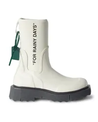 OFF-WHITE Stiefeletten mit Slogan-Print Weiß