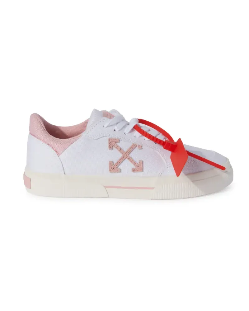 OFF-WHITE WEISS/ROSA NIEDRIGE VULKANISIERTE CANVAS SNEAKER Weiß