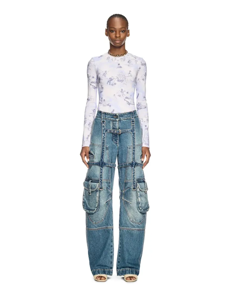 OFF-WHITE Weißes Fresco Langarm-Top Violett