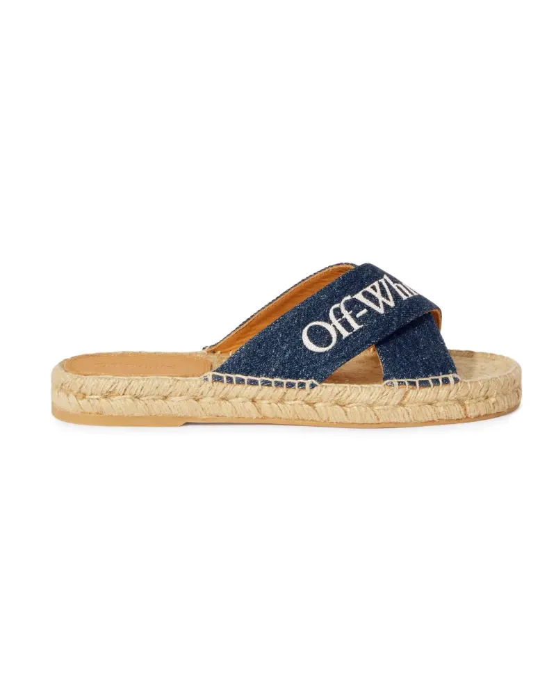 OFF-WHITE BLAUE DENIM CRISS-CROSS ESPADRILLES Blau