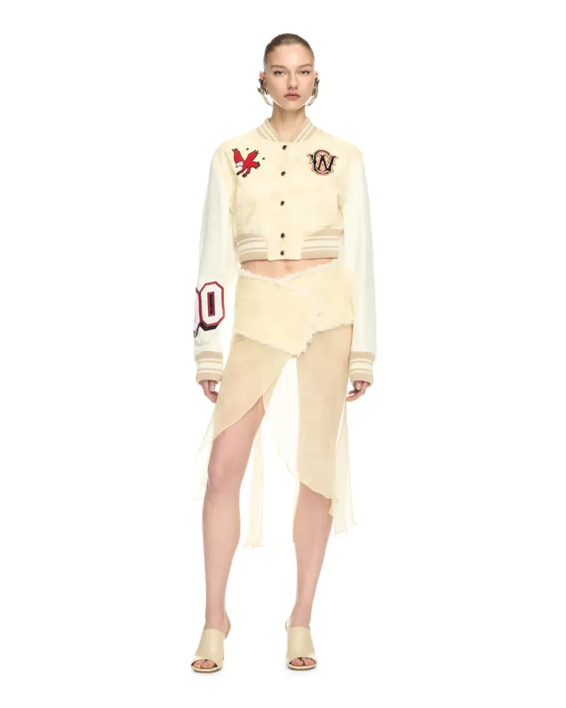 OFF-WHITE KORD CAMOUFLAGE COLLEGEJACKE Weiß