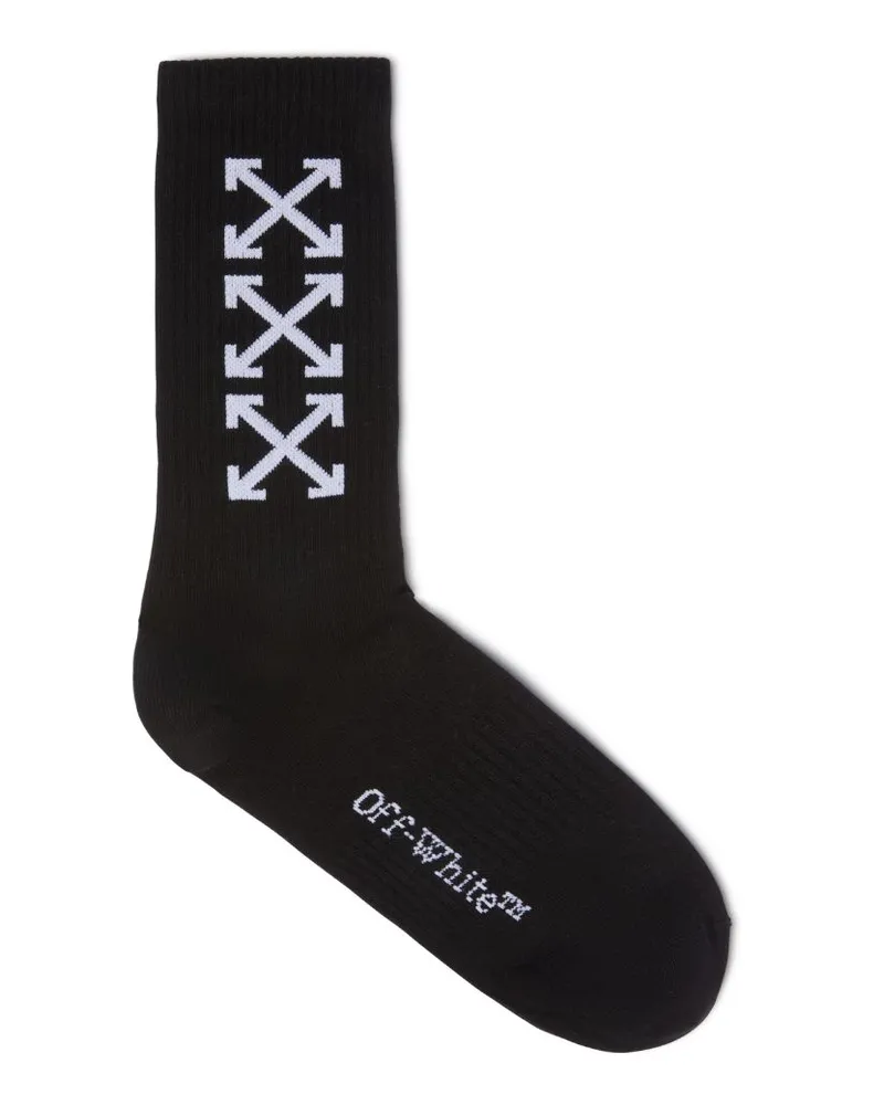 OFF-WHITE SCHWARZE LANGE SOCKEN MIT 3 PFEILEN Schwarz