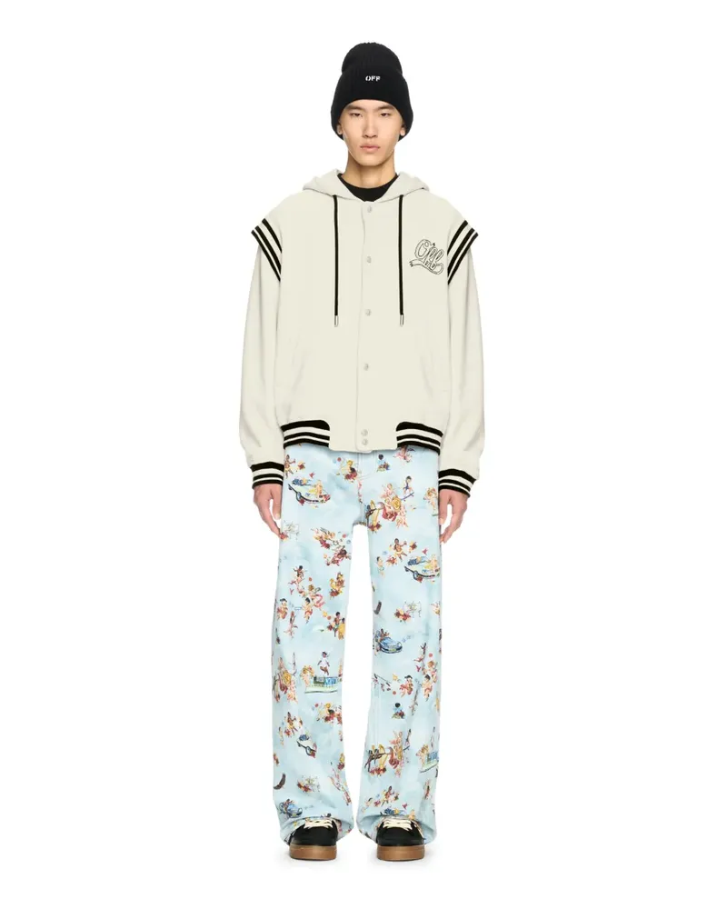 OFF-WHITE WEISSE FLEECE 00 COLLEGEJACKE Nude