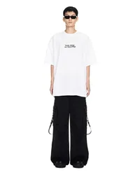 OFF-WHITE Oversize-T-Shirt mit ironischem Schriftzug Weiß