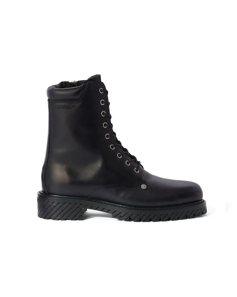 OFF-WHITE Military-Stiefel mit Schwammsohle Schwarz