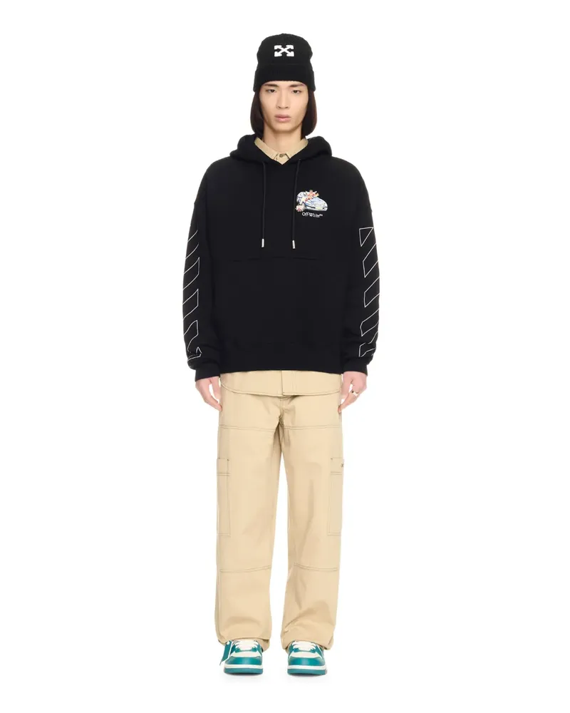 OFF-WHITE Schwarzer Fresco Pfeil Hoodie 1001