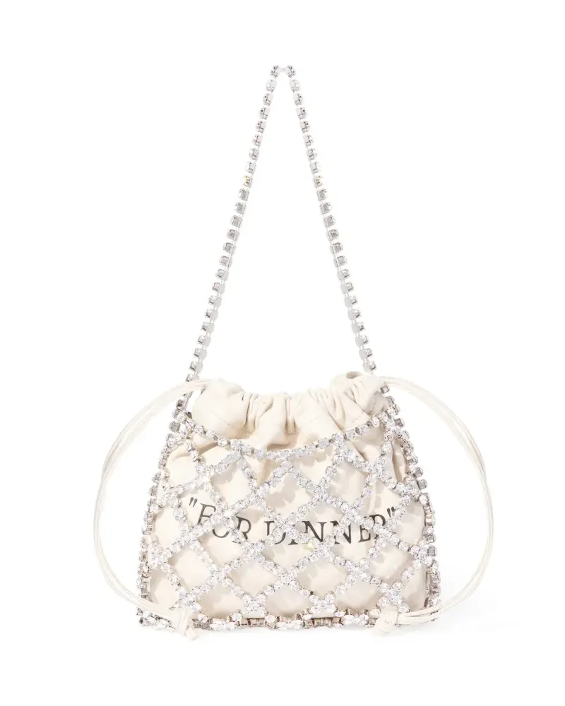 OFF-WHITE FOR DINNER KRISTALL TASCHE Nude