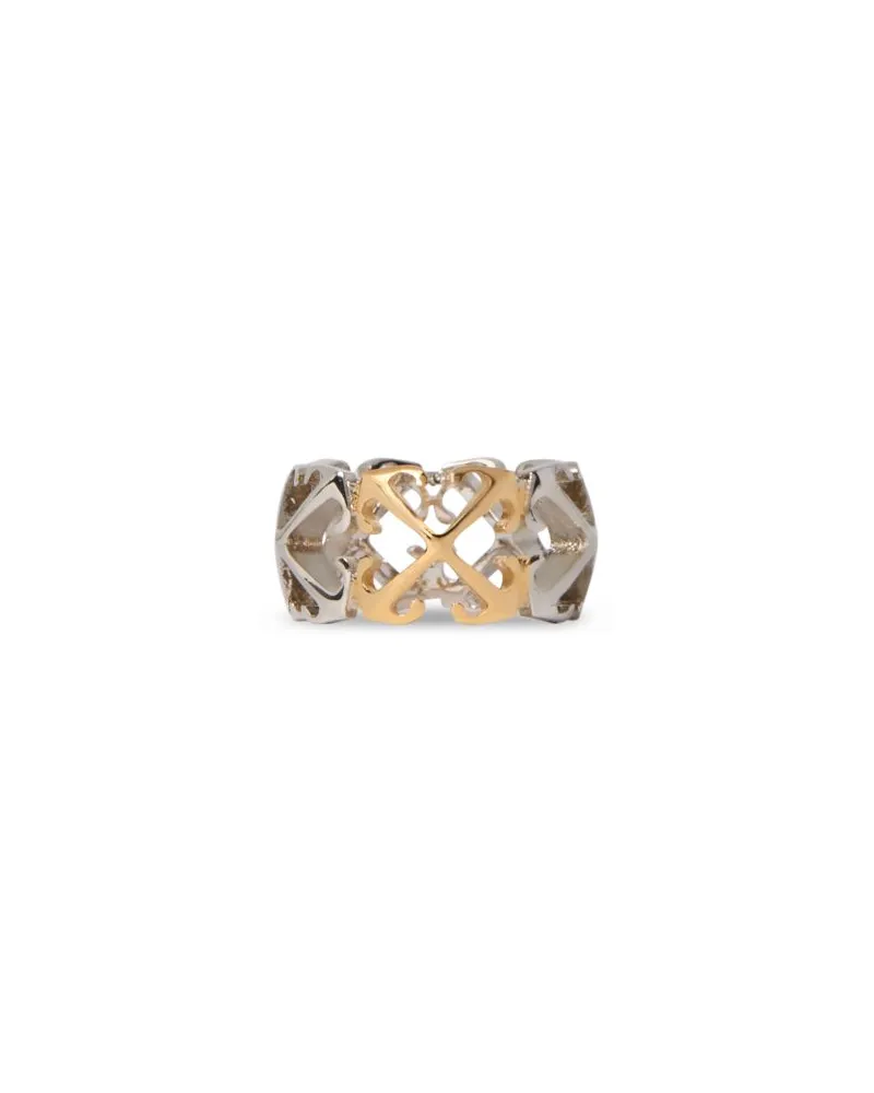 OFF-WHITE ZWEIFARBIGER PFEIL-KETTENRING Silber