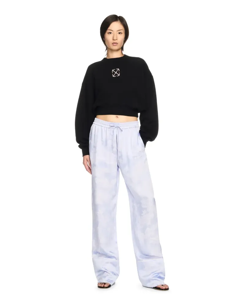 OFF-WHITE SCHWARZES PFEIL JEWEL CROPPED SWEATSHIRT Schwarz