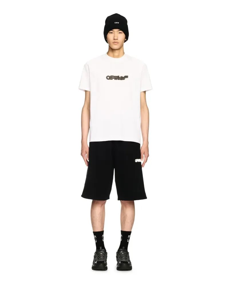 OFF-WHITE Weißes T-Shirt mit gesprühtem Pfeil-Motiv Weiß