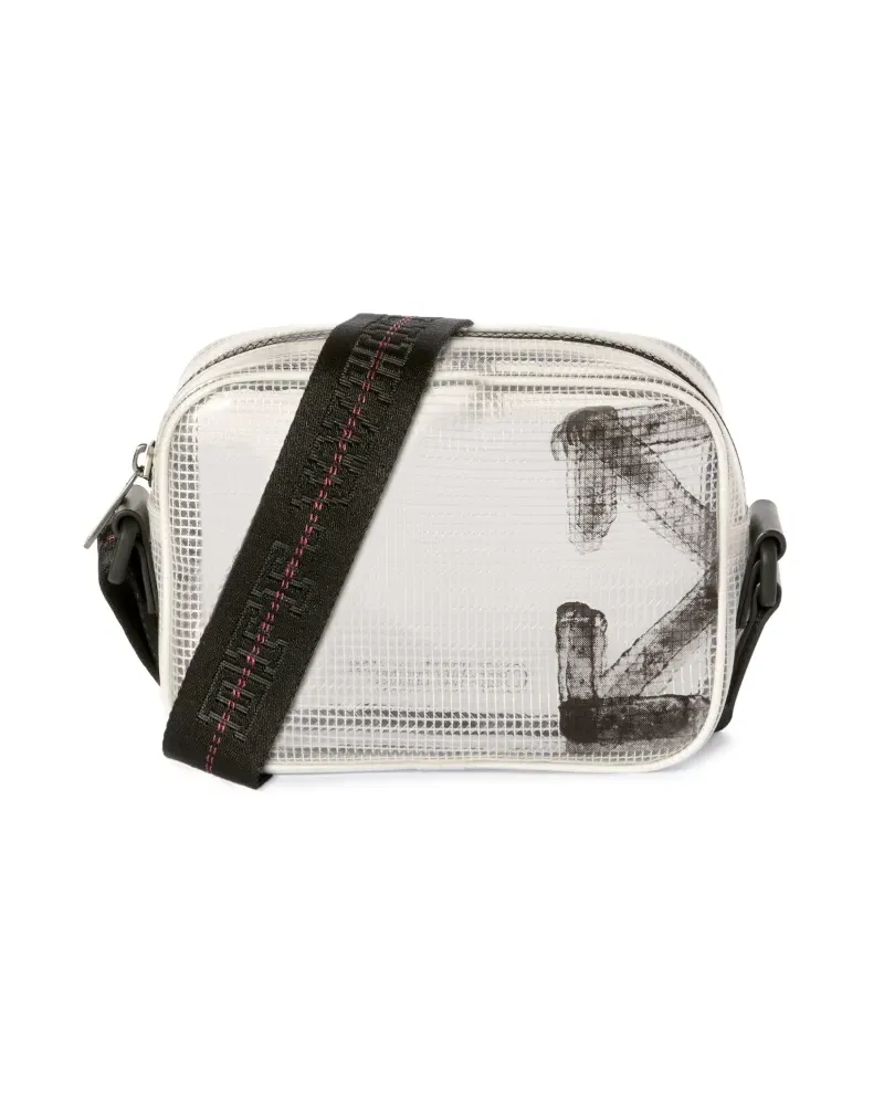 OFF-WHITE TRANSPARENT/ SCHWARZE RIPSTOP HERITAGE KAMERATASCHE Weiß