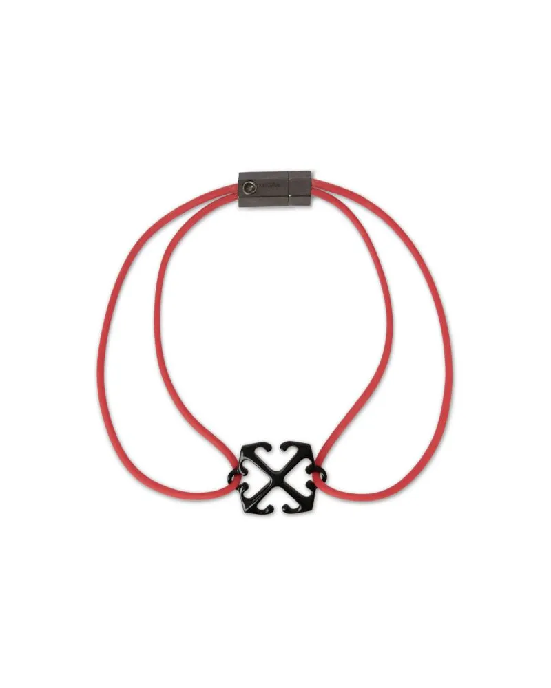 OFF-WHITE Rotes Gummiarmband mit Pfeil Rot