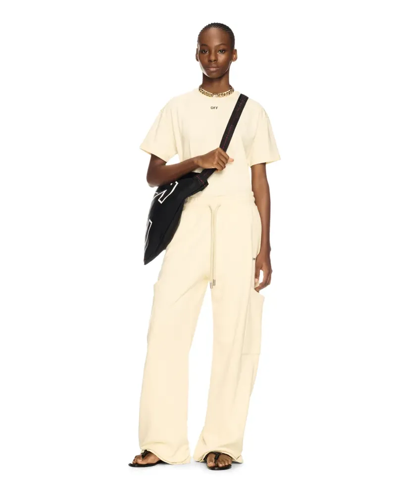 OFF-WHITE Weiße Bookish Cargo Sweathose Nude