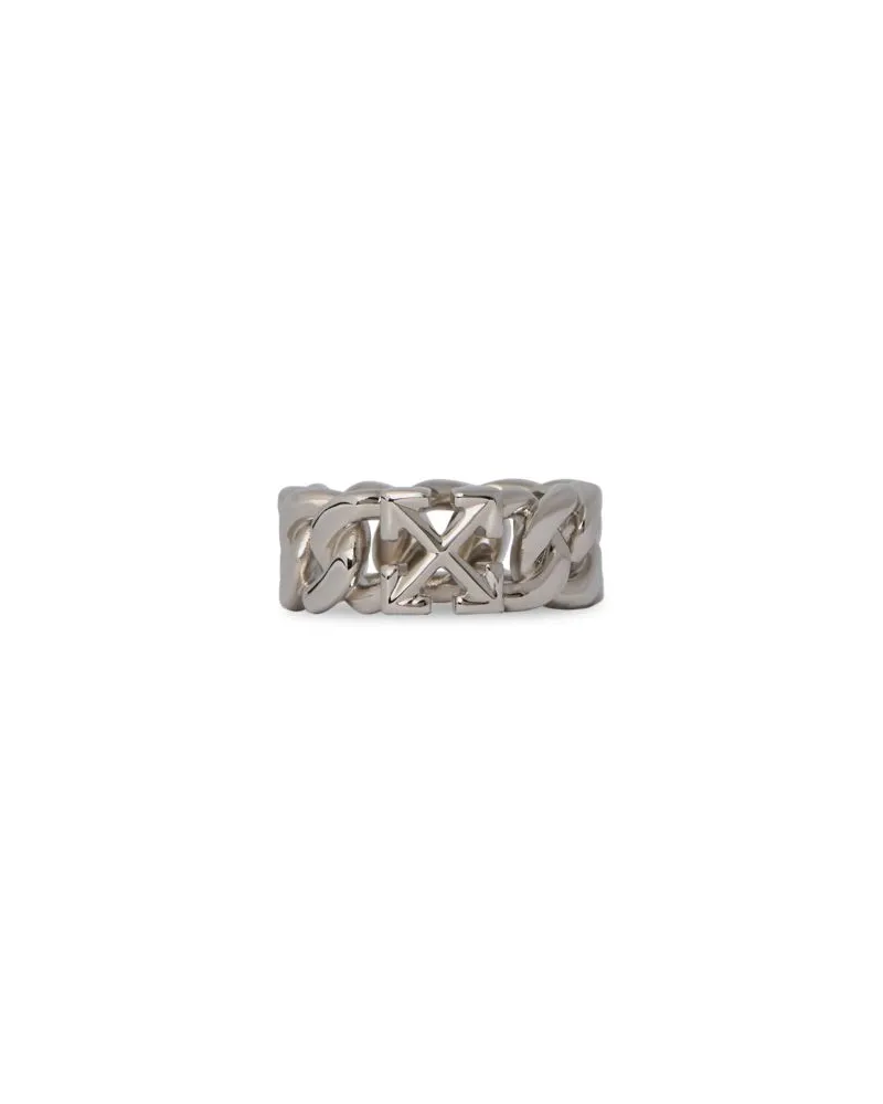 OFF-WHITE KETTENRING MIT PFEIL Silber