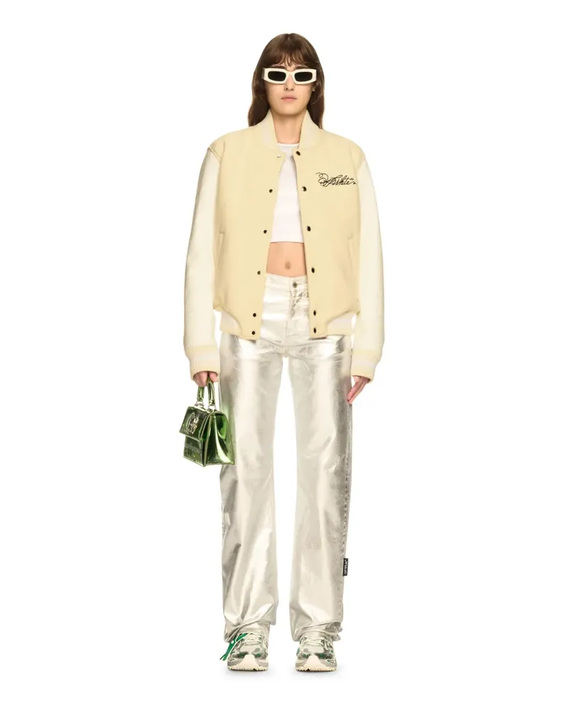 OFF-WHITE Weiße Valley Cargojacke Mit Rosen Nude